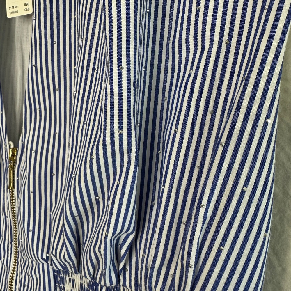 Anthropologie Tommie Cap-Sleeve Smocked Front-Zip Shirt Dress Midi Small NWT - Picture 11 of 12